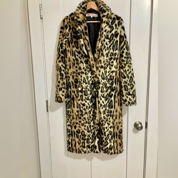 Free People x Anna Sui Faux Leopard Coat XS - Picture 8 of 9